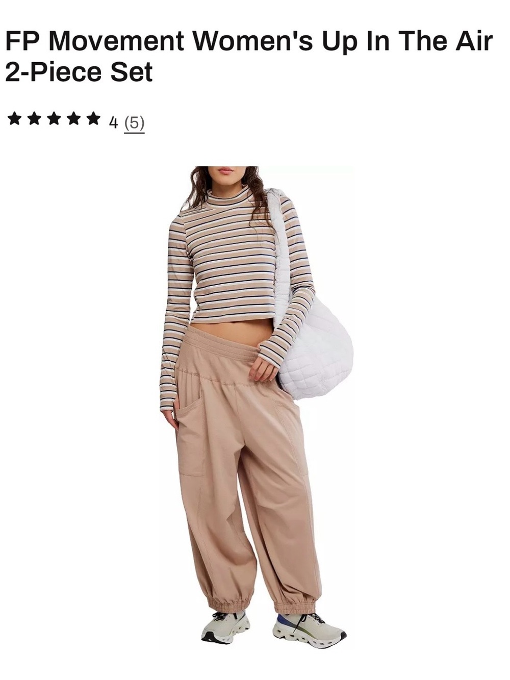 Free People Tan Relaxed Cargo Jogger Pants